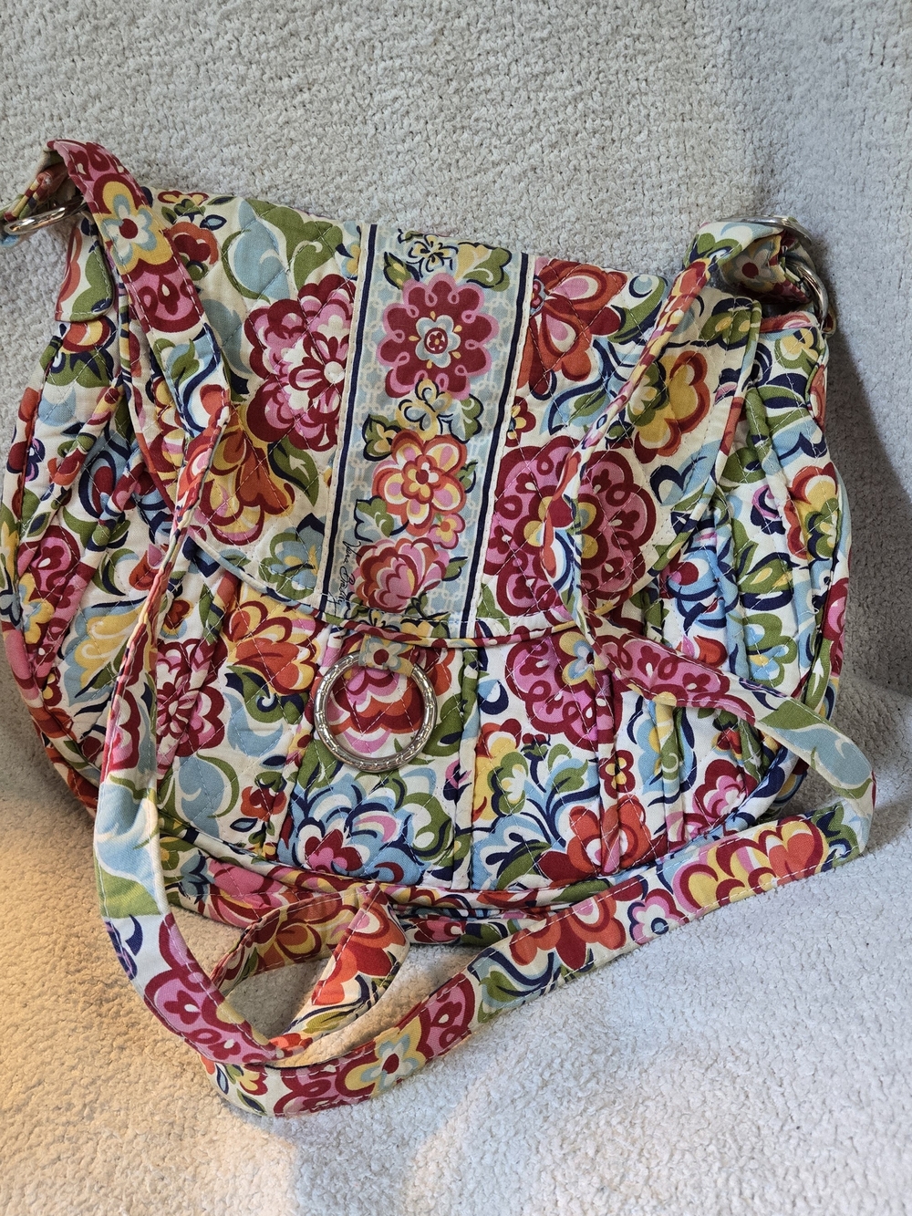 Vera Bradley Floral Quilted Shoulder Bag - Pink, Red, Yellow, Green, Blue